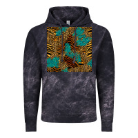 Cloud Black tiger leopard turquoise glitter seamless pattern Vintage Hoodie - BundleAndBundleShop