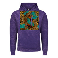 Cloud Purple tiger leopard turquoise glitter seamless pattern Vintage Hoodie - BundleAndBundleShop
