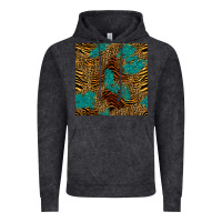 Tiger Leopard Turquoise Glitter Seamless Pattern Vintage Hoodie | Teevron