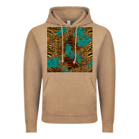Vintage Coffee tiger leopard turquoise glitter seamless pattern Vintage Hoodie - BundleAndBundleShop