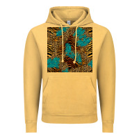 Vintage Mustard tiger leopard turquoise glitter seamless pattern Vintage Hoodie - BundleAndBundleShop