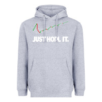 Heather Grey just hodl it Heavyweight Hoodie - linhVisuals