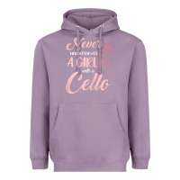 Lavender never underestimate a girl with a cello Heavyweight Hoodie - linhVisuals