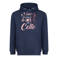 Navy never underestimate a girl with a cello Heavyweight Hoodie - linhVisuals