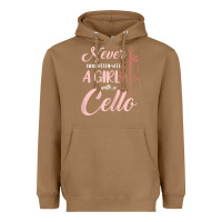 Toasted Coconut never underestimate a girl with a cello Heavyweight Hoodie - linhVisuals