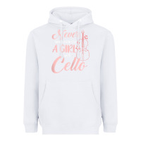 White never underestimate a girl with a cello Heavyweight Hoodie - linhVisuals