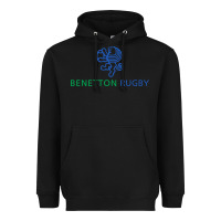 Black benetton rugby Heavyweight Hoodie - linhVisuals