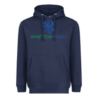Navy benetton rugby Heavyweight Hoodie - linhVisuals