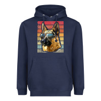Navy retro vintage german shepherd german shepherd dog gift Heavyweight Hoodie - linhVisuals