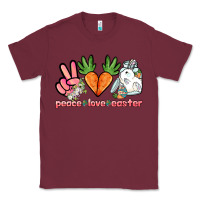 Burgundy Peace love Easter Day Classic Tee - HowdyJamesFarm