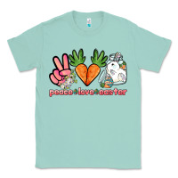 Seafoam Peace love Easter Day Classic Tee - HowdyJamesFarm