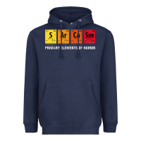Navy sarcasm elements of humor periodic table graphic Heavyweight Hoodie - linhVisuals