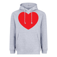 Heather Grey big heart Heavyweight Hoodie - linhVisuals