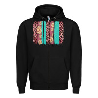 Black valentine's day floral leopard brushstroke Zipper Hoodie - AdoDesignShop
