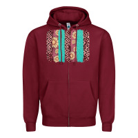 Burgundy valentine's day floral leopard brushstroke Zipper Hoodie - AdoDesignShop