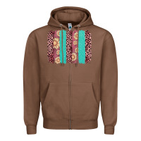 Chestnut valentine's day floral leopard brushstroke Zipper Hoodie - AdoDesignShop