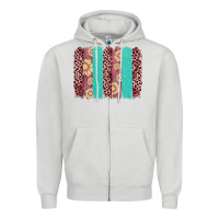 Dove Grey valentine's day floral leopard brushstroke Zipper Hoodie - AdoDesignShop