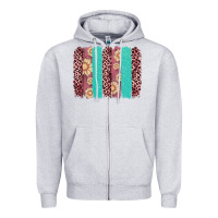 Heather Grey valentine's day floral leopard brushstroke Zipper Hoodie - AdoDesignShop