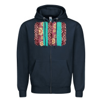 Navy valentine's day floral leopard brushstroke Zipper Hoodie - AdoDesignShop