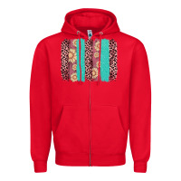 Red valentine's day floral leopard brushstroke Zipper Hoodie - AdoDesignShop