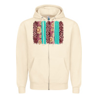 Sandshell valentine's day floral leopard brushstroke Zipper Hoodie - AdoDesignShop