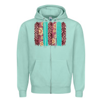 Seafoam valentine's day floral leopard brushstroke Zipper Hoodie - AdoDesignShop