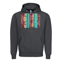 Smoke valentine's day floral leopard brushstroke Zipper Hoodie - AdoDesignShop
