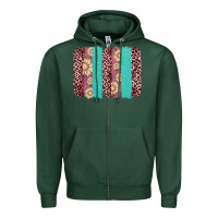 Sports Green valentine's day floral leopard brushstroke Zipper Hoodie - AdoDesignShop
