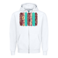 White valentine's day floral leopard brushstroke Zipper Hoodie - AdoDesignShop