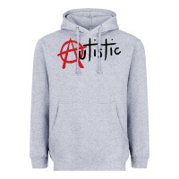 Heather Grey autistic punk Heavyweight Hoodie - linhVisuals