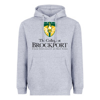 Heather Grey SUNY Brockport College Heavyweight Hoodie - linhVisuals