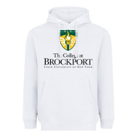 White SUNY Brockport College Heavyweight Hoodie - linhVisuals