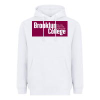White Brooklyn College Heavyweight Hoodie - linhVisuals