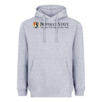 Heather Grey SUNY Buffalo State College Heavyweight Hoodie - linhVisuals