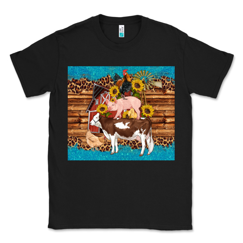 Western Farm Cow Pig Rooster Chick Farm Chicken Barn Classic Tee by Artiststas | Teevron