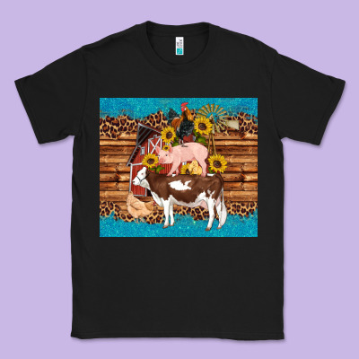 Western Farm Cow Pig Rooster Chick Farm Chicken Barn Classic Tee Designed By Artiststas