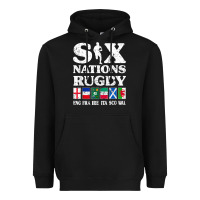 Black rugby 6 nations england france ireland italy scotland wales t shirt Heavyweight Hoodie - linhVisuals