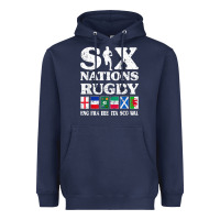 Navy rugby 6 nations england france ireland italy scotland wales t shirt Heavyweight Hoodie - linhVisuals