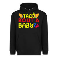 Black taco bout a baby pregnancy announcement cinco de mayo party t shirt Heavyweight Hoodie - linhVisuals