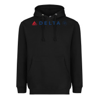 Black DELTA SKY TEAM Heavyweight Hoodie - linhVisuals