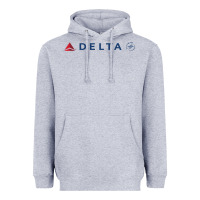 Heather Grey DELTA SKY TEAM Heavyweight Hoodie - linhVisuals