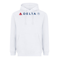 White DELTA SKY TEAM Heavyweight Hoodie - linhVisuals