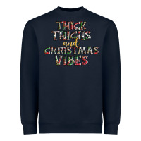 Navy thick thighs and Christmas vibes Heavyweight Sweatshirt - AdoDesignShop