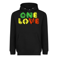 Black reggae colors t  shirtone love reggae lovers pattern t  shirt Heavyweight Hoodie - linhVisuals