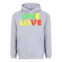 Heather Grey reggae colors t  shirtone love reggae lovers pattern t  shirt Heavyweight Hoodie - linhVisuals