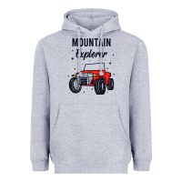 Heather Grey mountain explorer Heavyweight Hoodie - linhVisuals