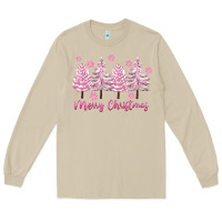 Mushroom Merry Christmas Trees Long Sleeve Tee - FaDigitalArtStudio