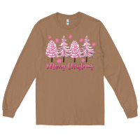 Toasted Coconut Merry Christmas Trees Long Sleeve Tee - FaDigitalArtStudio