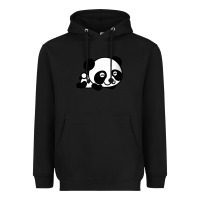 Black baby panda bear Heavyweight Hoodie - linhVisuals