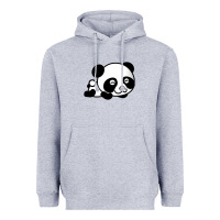 Heather Grey baby panda bear Heavyweight Hoodie - linhVisuals